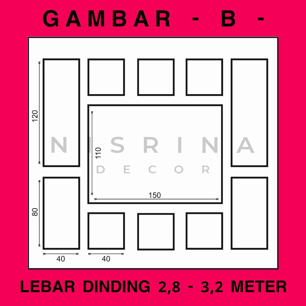 Wall Moulding Premium / Lebar Dinding 2,8 - 3,2 Meter