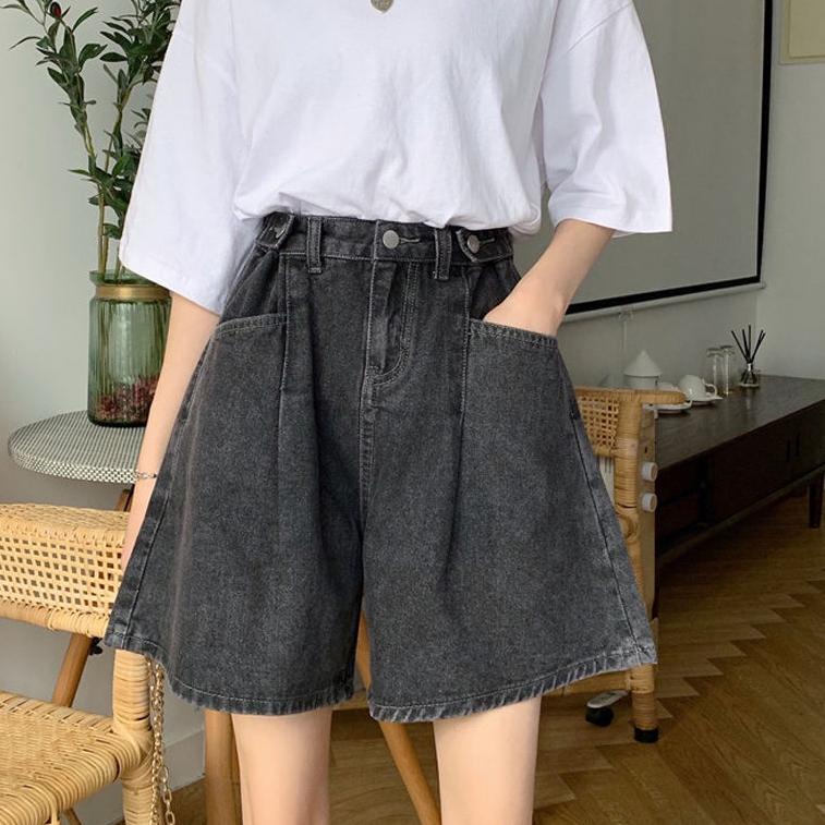 Harga Termuraah Salju hitam/Puith/Biru Women New Arrival 2022 Celana Hot Pants Hh Waist Jeans Wanita