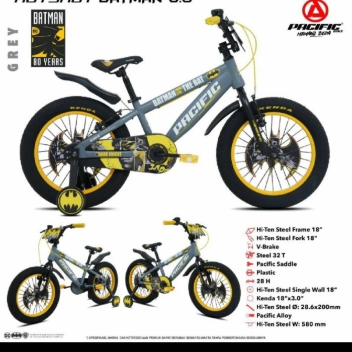 Sepeda Anak Bmx 18 Inch Pacific Batman Ban Besar #Original