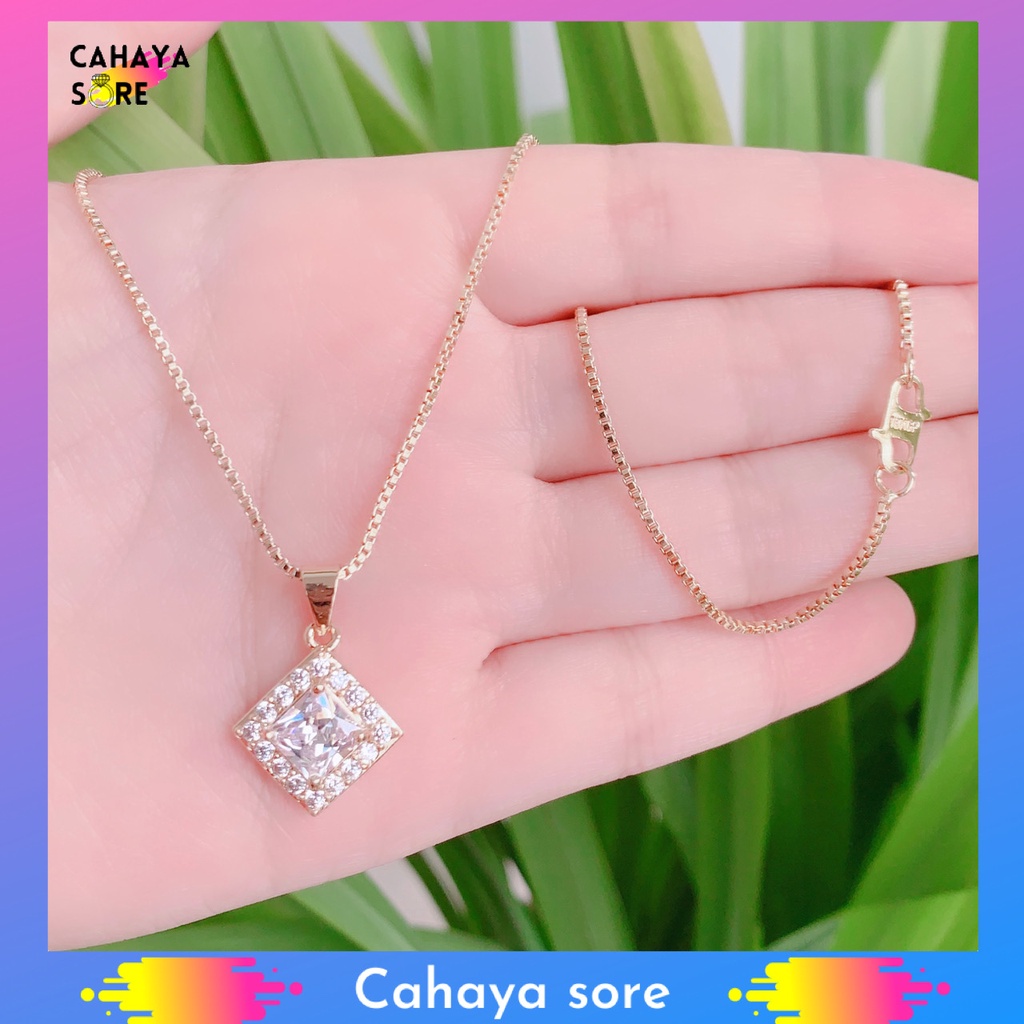 Kalung Xuping Gold Kalung Dewasa Model Italy Liontin Permata Bulat Emas KD01