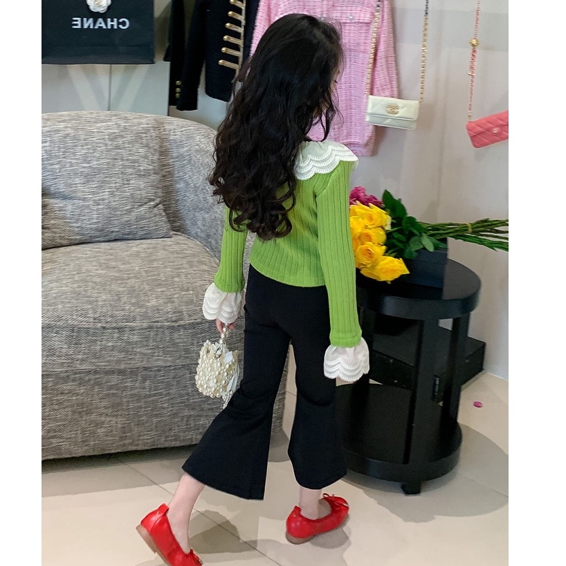 CHUBBI 88 Setelan 2in1 Anak Tanggung Perempuan Rajutan Knitted Shirt + Pants