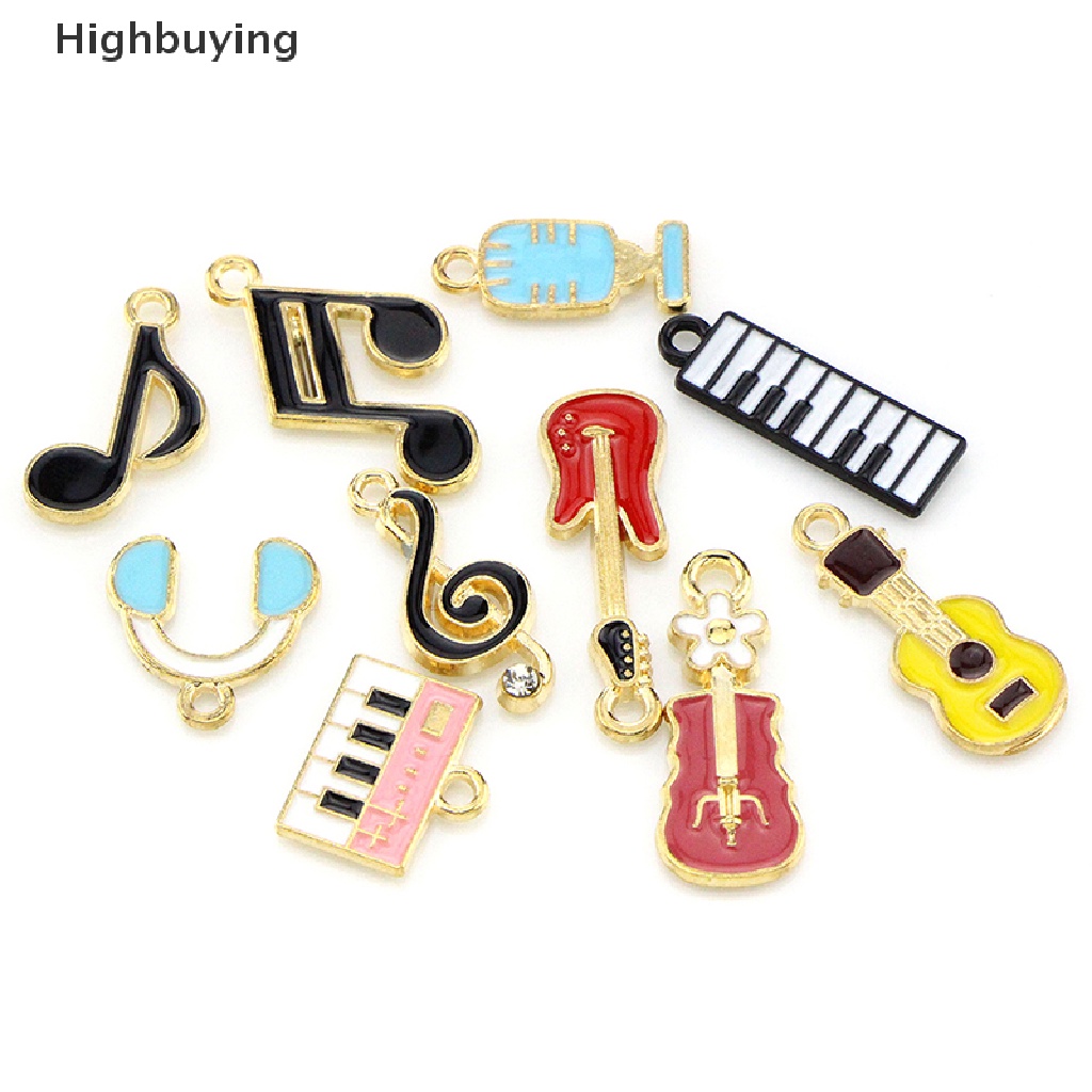 Hbid 10Pcs / set Music Musical Note Enamel Ch Pendant DIY Bracelet Necklace Earring Jewelry Making Accessories Glory