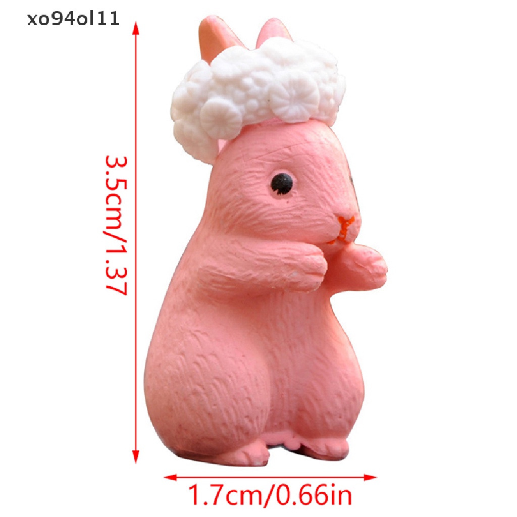 Xo Random Model Kelinci Kartun Hewan Patung Rumah Boneka Miniatur Desktop Craft OL