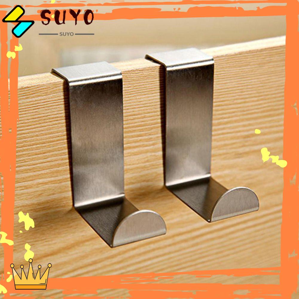 Suyo 2PCS Door Hook New Alat Dapur Lemari Serut Stainless Steel