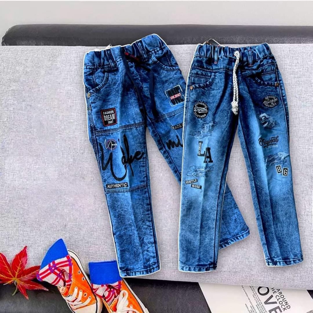 Celana jeans anak laki-laki bahan denim usia 1 sampai 12  tahun