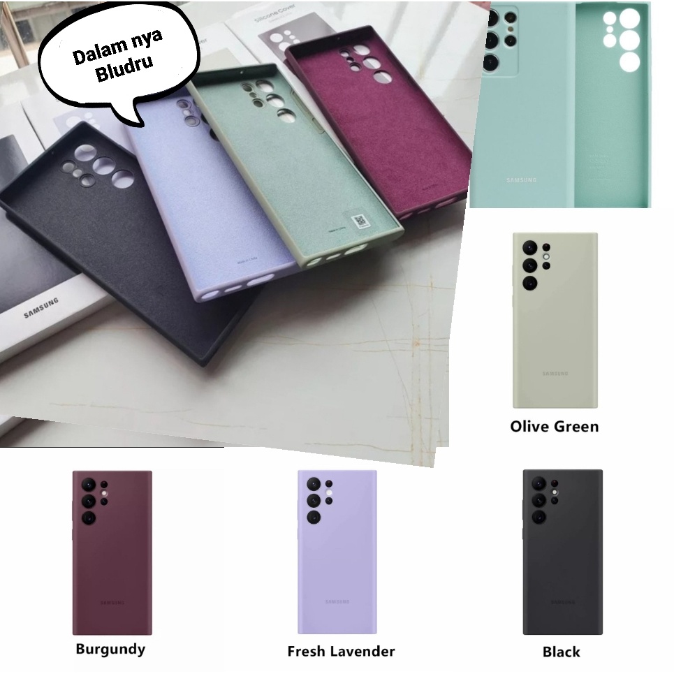 ORI ! Softcase Silky Kain Bludru LOGO Samsung S23 S23+ S23ULTRA S22 + S22Ultra S21 S21FE S21+ S21Ultra S10 S10E S10+ S10 Lite S8 Plus S9 S7 Edge Soft Case Maccaron Silicone TPU Silikon Karet 4G 5G FE Casing Warna Red Burgundy Black ULTRA E Plastik Galaxy