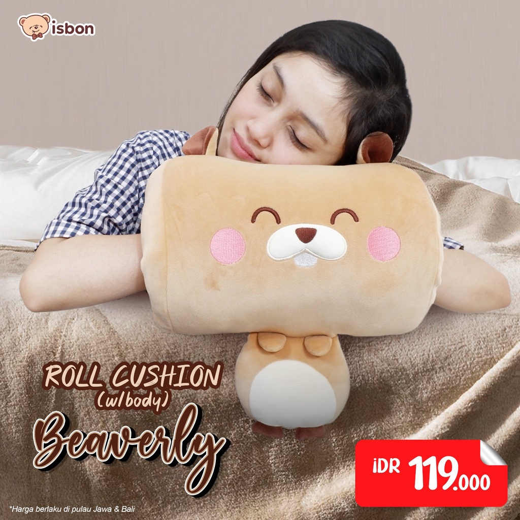 Bantal Meja Kantor Roll Cushion Beaverly With Body Berang-Berang Penghangat Tangan Bantal Mobil Bahan Premium Halus Istana Boneka