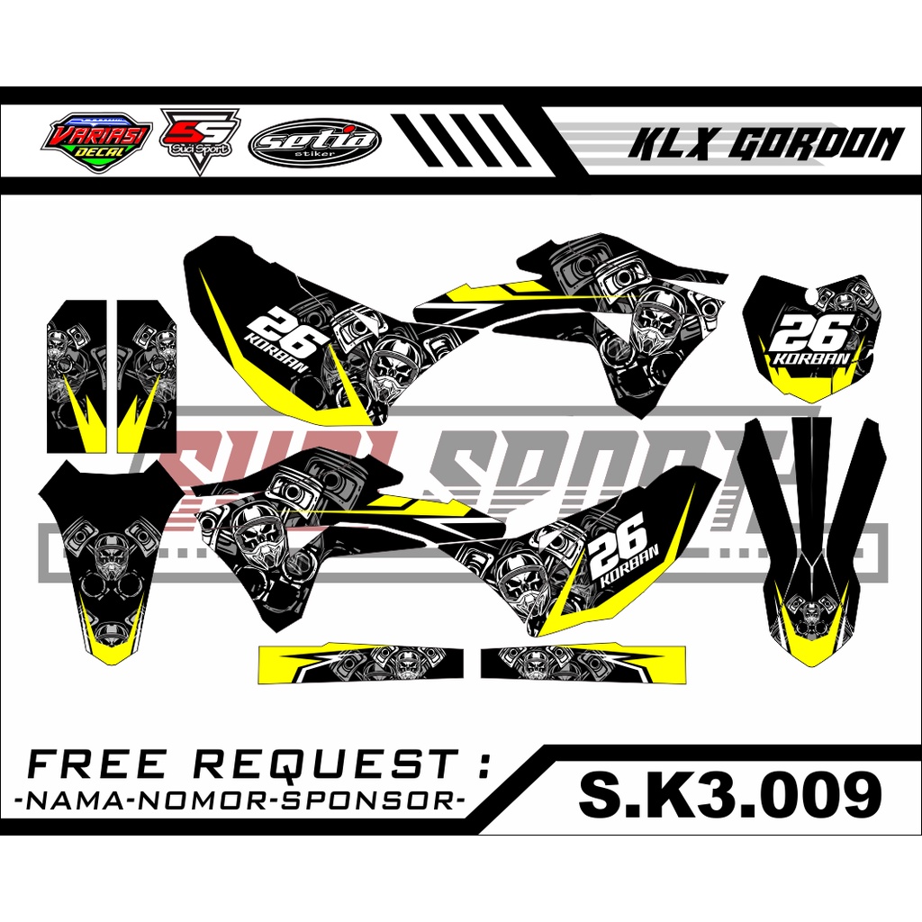 DECAL STIKER KLX 150 GORDON FULL BODY (S.K3.009)