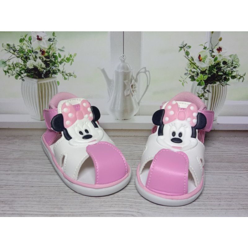 sepatu sandal anak perempuan usia 1-3 tahun / sandal bunyi cit cit / sandal murah _ mickey