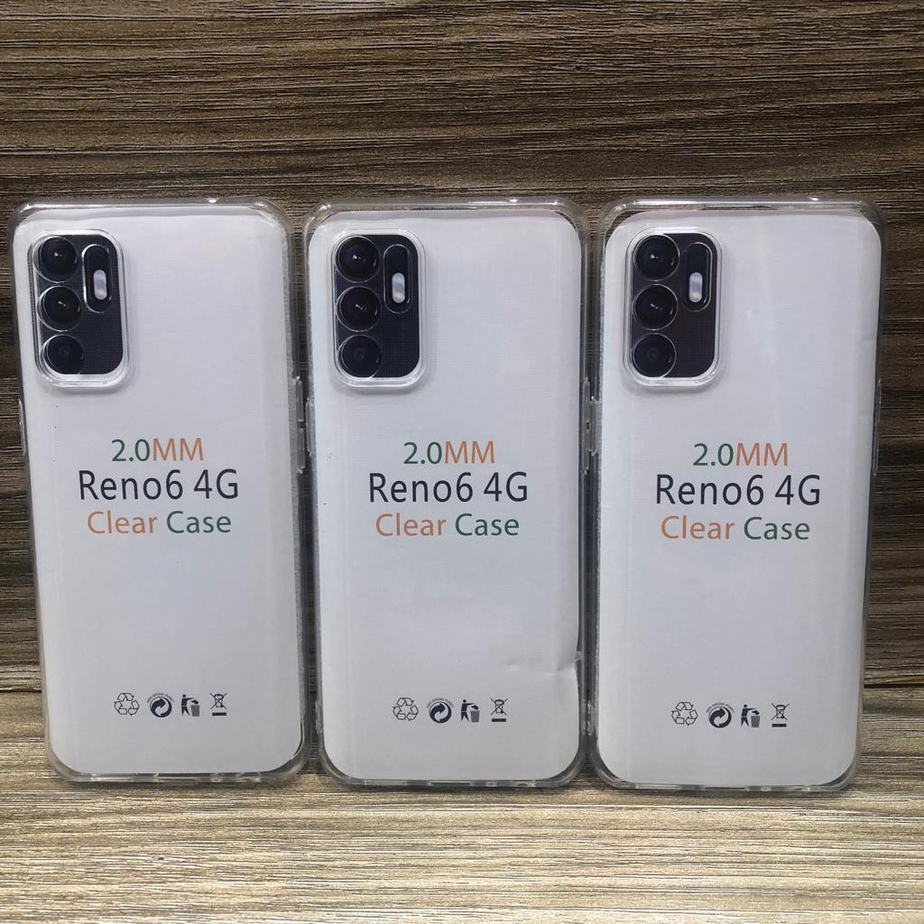 CASE COVER C/C- CASING OPPO RENO 6 5G, RENO 6 4G, RENO 6 PRO 5G, RENO 2 2F, RENO 3/A91, RENO 3 PRO, RENO 4, RENO 4 PRO, RENO 5 4G/5G, RENO 5F 7 7z SOFT CASE BENING TEBAL 2.00MM SILIKON CLEAR CASE JELLY CASE BENING