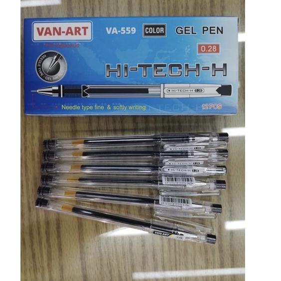 

K92 (Harga 12 pc) Bolpen Hi tech HITAM V-559 (1 kotak isi 12pcs) / gel pen 0.28 READY STOCK ㄸ