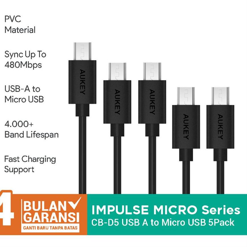 ➻ Aukey Cable Micro USB 2.0 (5Pcs) -  ✭