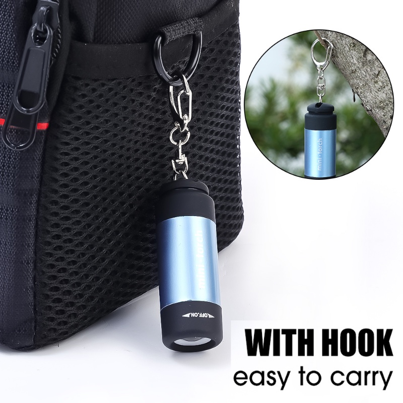 Senter Mini Pearlescent Torches USB Rechargeable Portable/Gantungan Kunci Led Waterproof Light Hiking Camping Lamp