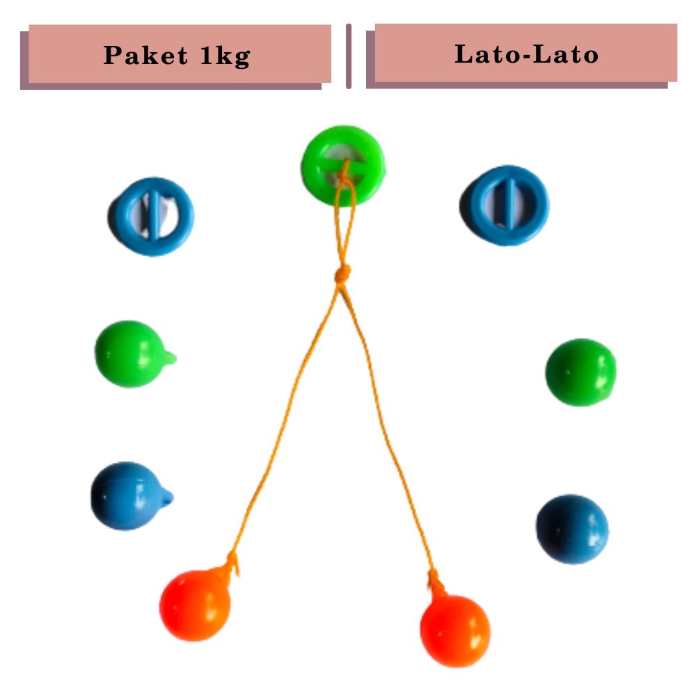 PROMO PAKET 1kg Mainan Tek Tek Etek Etek Mainan Jadul Lato Lato Tali Gagang Tongkat Tangkai Metik