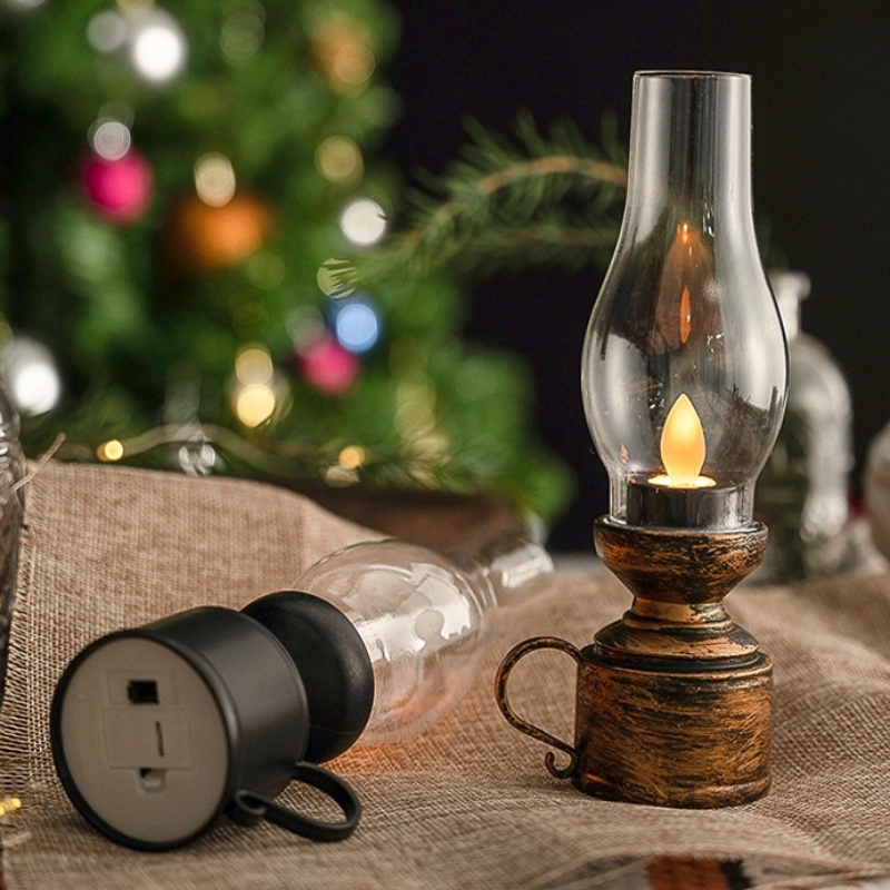 Simulasi Parafin Lampu Lilin Cahaya Makan Dekorasi Malam Lampu Bar Restoran Cahaya Ambient Desktop Romantis Ornamen Lampu Kreatif Vintage Lampu Elektronik