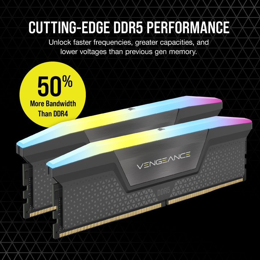 CORSAIR VENGEANCE RGB DDR5 32GB (2X16GB) CMH32GX5M2B6000Z30K AMD EXPO
