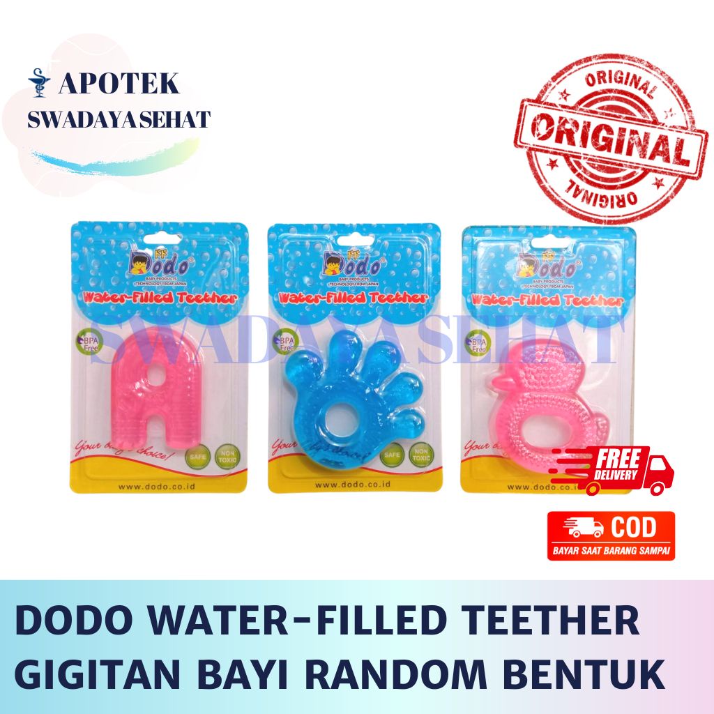 DODO MORINZ Water Filled TEETHER Gigitan Bayi Pink Biru Random Motif