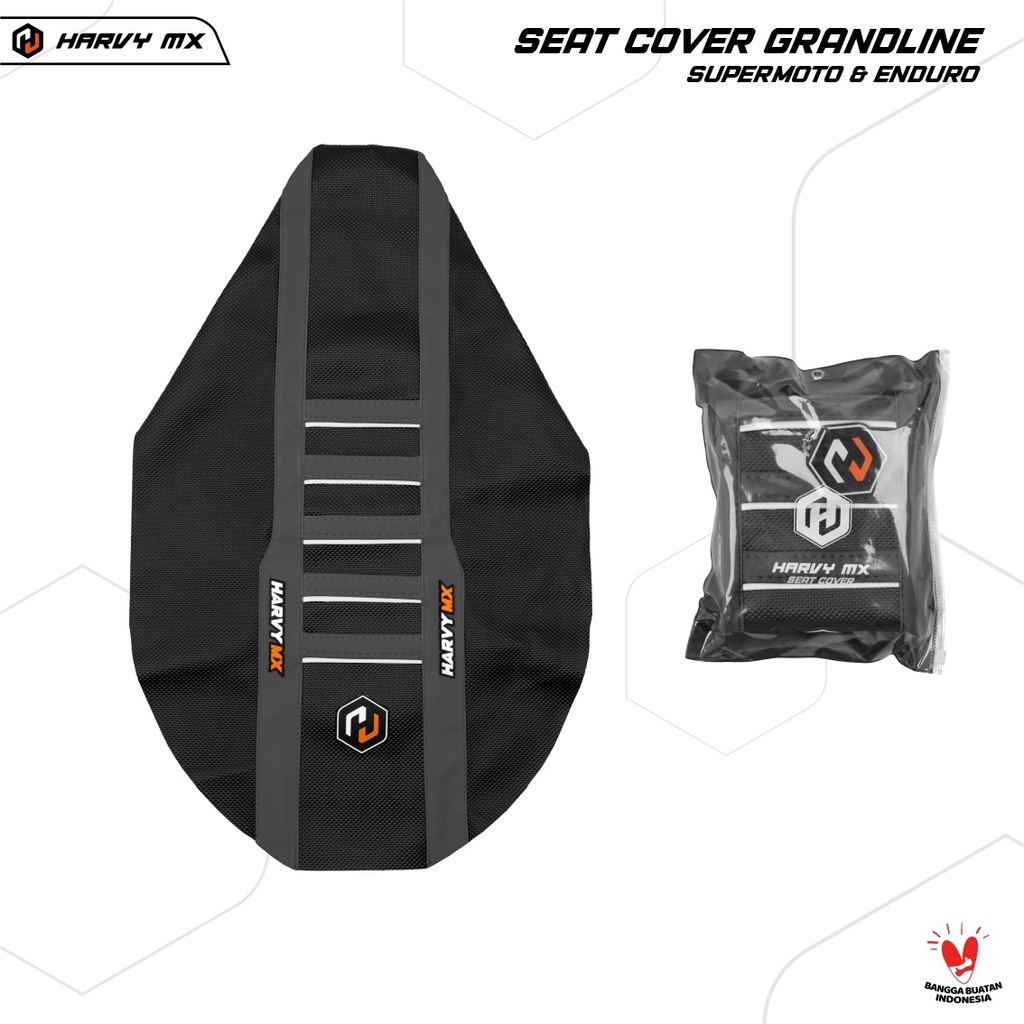 Seat Cover HARVY MX GRAND LINE Supermoto Enduro Sarung Kulit Jok Trail CRF 150L KLX 150 BIGFOOT DTRACKER NEW WR 155 KTM 250