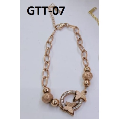 GELANG TITANIUM EMAS GOLD MOTIF BULAT KUPU TERMURAH / DUNIA GELANG TERBARU