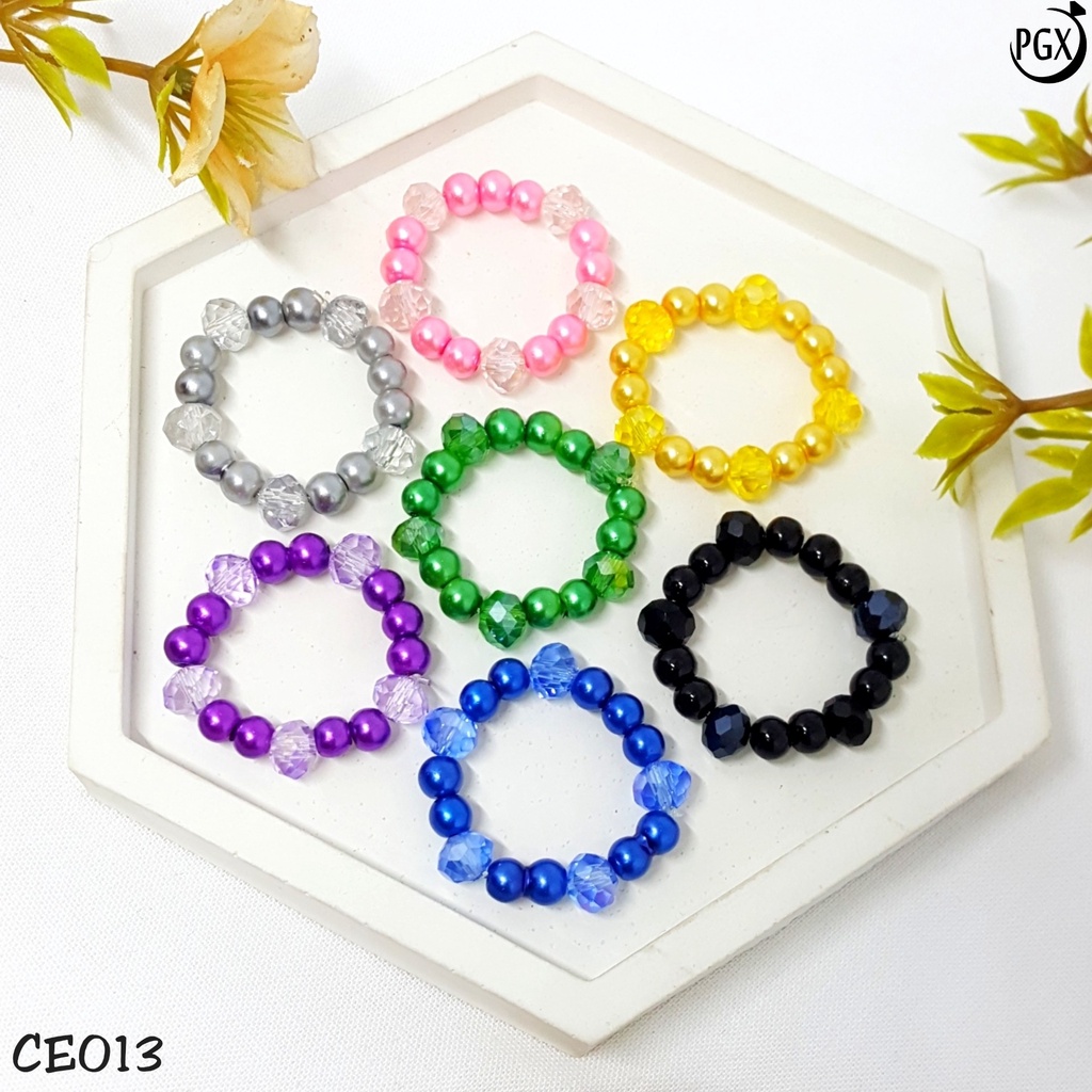 PGX Cincin beads Korean Ring / Cincin Beads Korea / Cincin KPOP / Cincin Aesthetic Aksesoris Fashion CE013