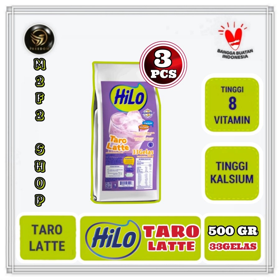 

HiLo Taro Latte Minuman Bubuk Refill - 500 gr (Kemasan 3 Pcs)