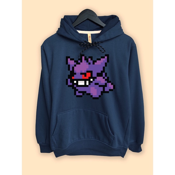 Jaket Hoodie Pokemon Gengar Pixel Art