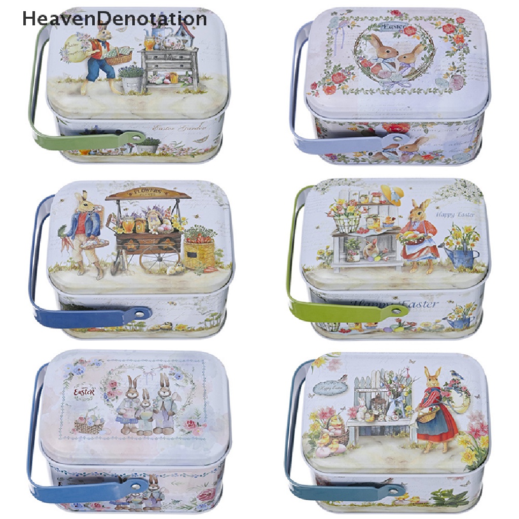 [HeavenDenotation] Vintage Kecil Penyimpanan Koper Tinplate Candy Box Gift Box Dekorasi Paskah HDV