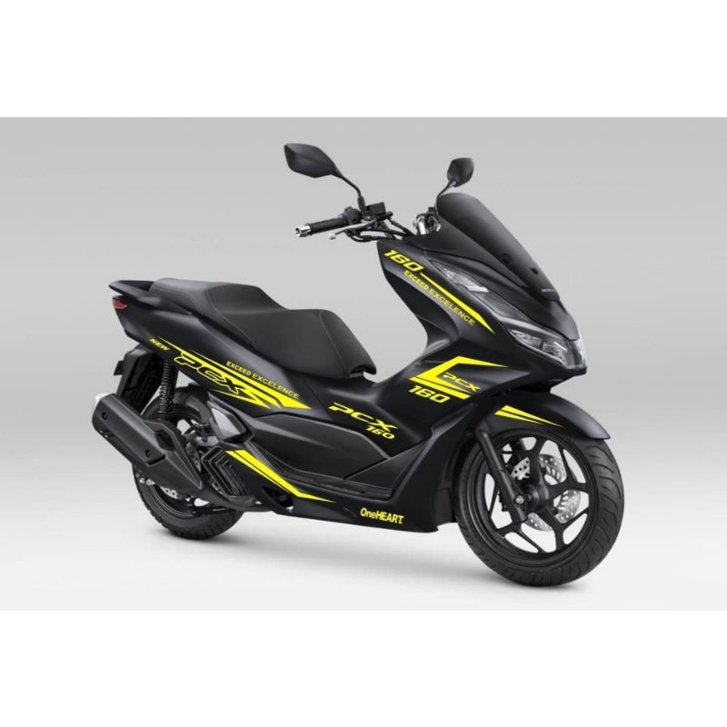 (PREMIUM) Stiker Pcx 160 Cutting Stiker Honda Pcx 160 body hitam Sporty kuning