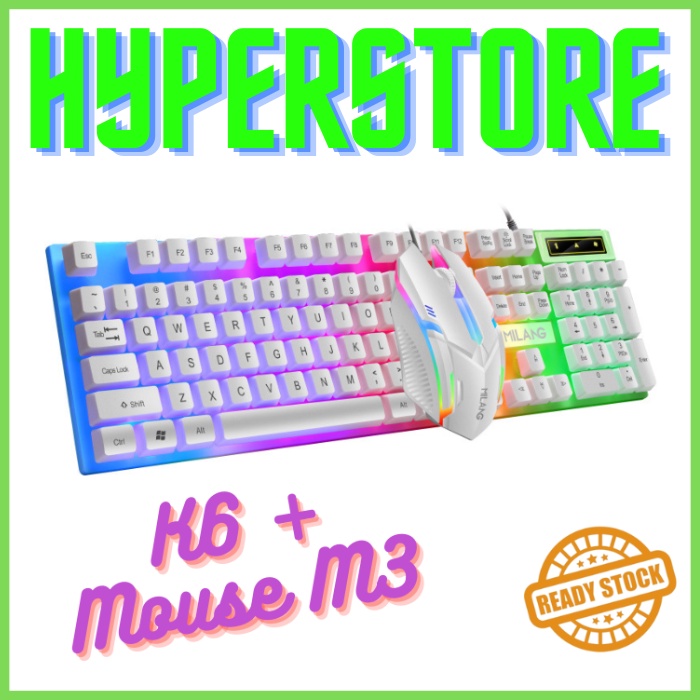 PROMO MiWolf K6 Milang New RGB Gaming Keyboard Wired Murah