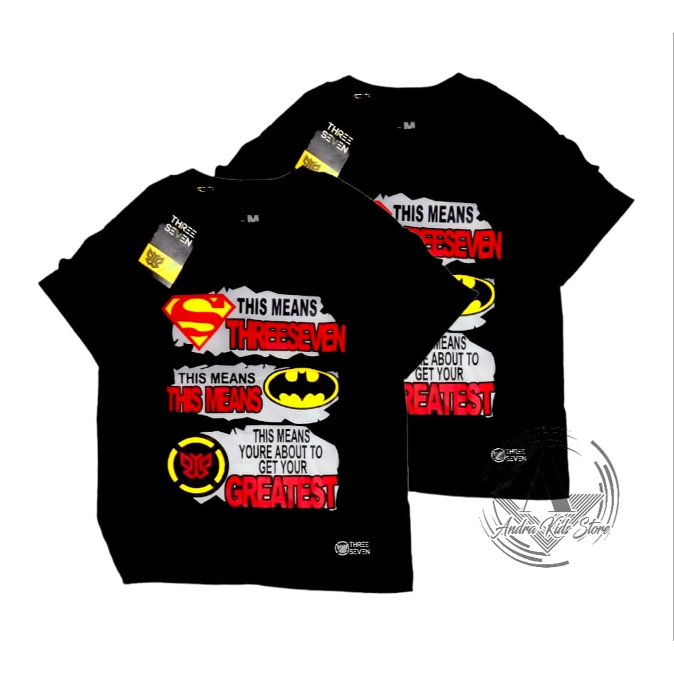 Baju anak laki laki superhero hitam kaos distro anak cowok branded