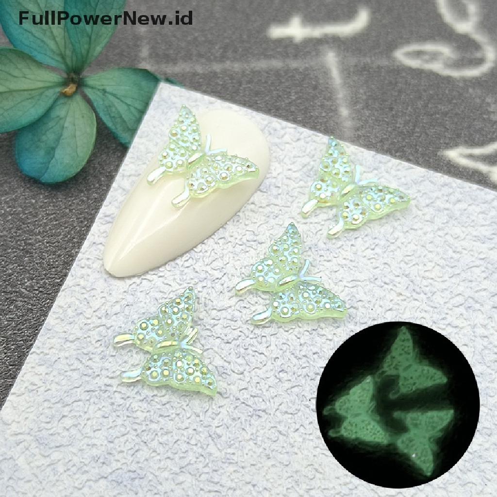 Power 50pcs 3D Resin Nail Ch Warna Campur Butterfly Nail Parts Aksesoris ID