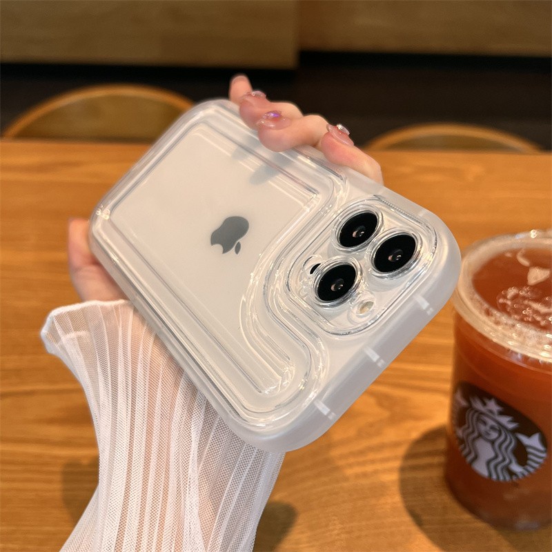 Air Cushion Clear Shockproof Case Untuk IPhone 14pro Max14Plus13Pro12 11 X XR XS MAX Soft Bumper Mewah Transparan Warna Solid Cover
