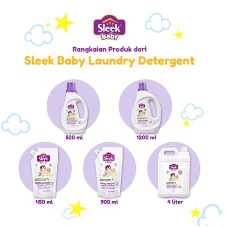 SLEEK Baby LAUNDRY Detergent 1200 ml BOTOL - Deterjen Sabun Cuci Baju Bayi 1200ml - EXP 2025