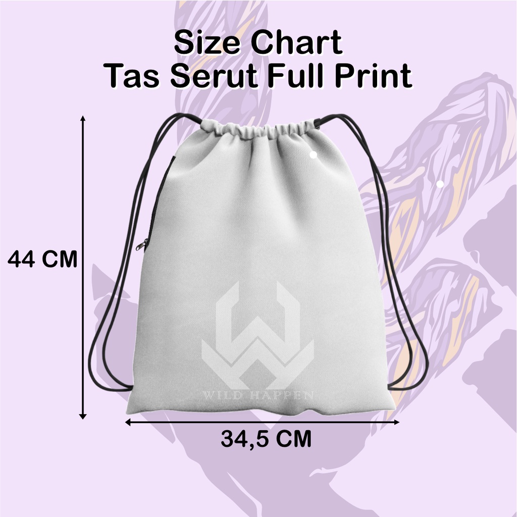 Tas Serut / String Bag Full Print Asics
