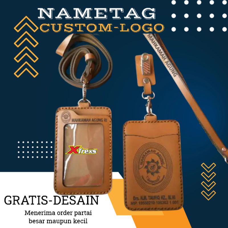 

⭐⭐⭐⭐⭐ ID CARD KULIT ASLI/ NAME TAG CASE HOLDER CUSTOM LOGO GRATIS DESAIN - Star ID card Name tag holder kulit sapi asli name tag lanyard tali id holder kostum cetak nama & logo