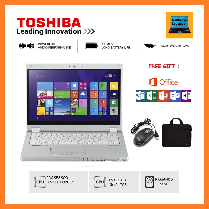 LAPTOP MURAH TOSHIBA INTEL CORE i5 RAM 4GB SDD 120GB