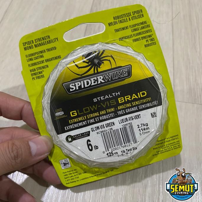 [Last Stock] Pe Spiderwire 6Lb 125Yd Stealth Glow-Vis Braid