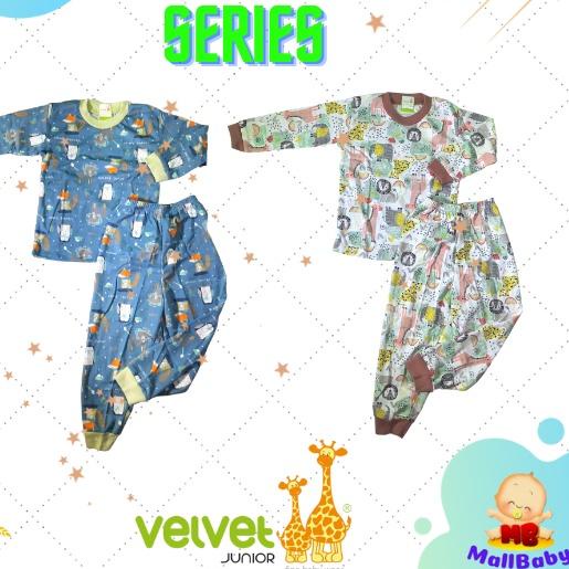 ➬ Velvet Junior Size  Piyama Bayi Velvet Baju Bayi Velvet Panjang Ukuran Besar ➳