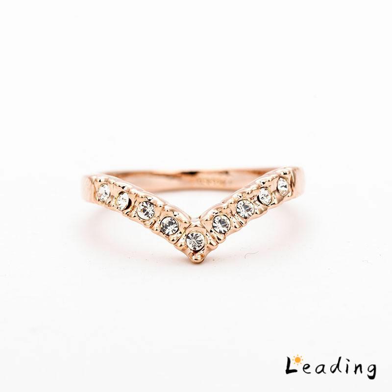 Cincin Model Simple Cincin V Shape Ring Fashion Gaya Korea Simple-Le