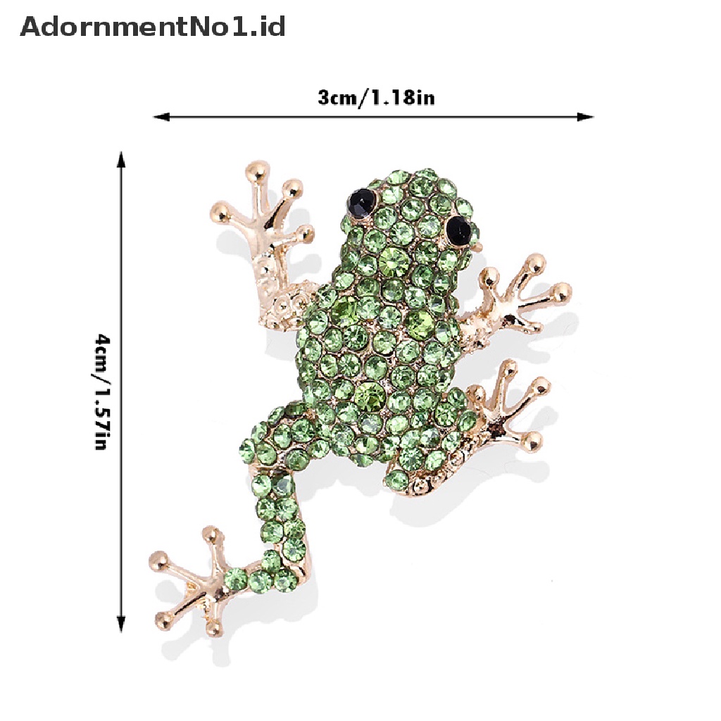 [AdornmentNo1] Baru Berlian Imitasi Penuh Bros Kodok Hidup Hewan Pin Indah Desain Logam Hijau Kodok Pesta Santai Pakaian Harian Setelan Perhiasan Hadiah Untuk Pria Dan Wanita [ID]