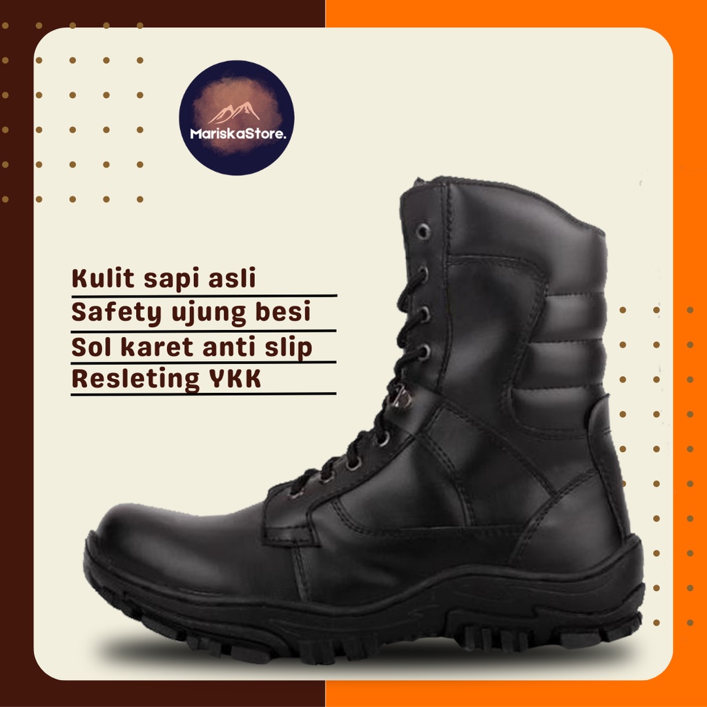 Sepatu PDL TNI AD boots pdl 100% kulit asli jatah lama lapangan TNI POLRI SECURITY anti air