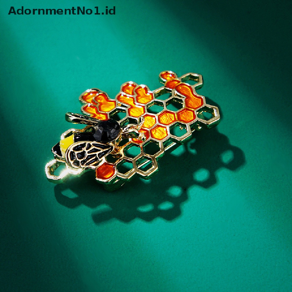 [AdornmentNo1] Enamel Lebah Sarang Lebah Bros Pakaian Pesta Pernikahan Brooch Pin Perhiasan Hadiah [ID]