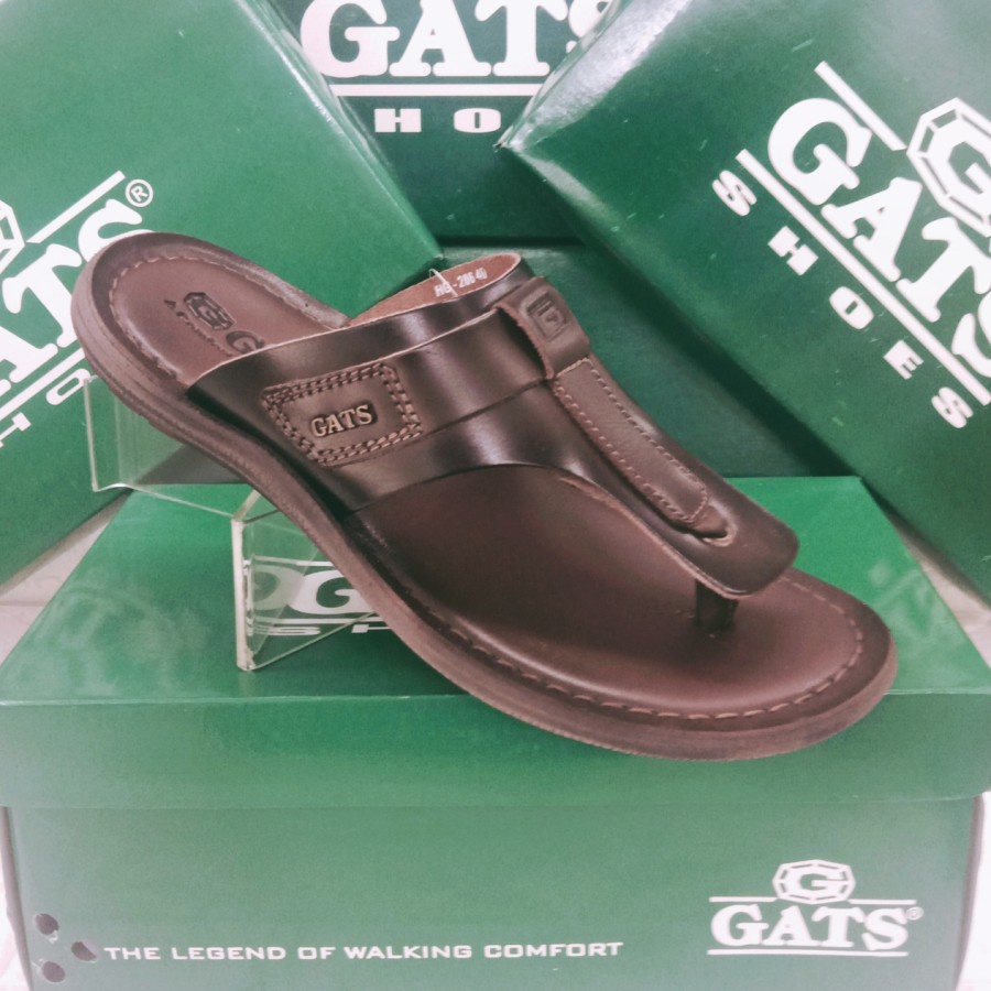 Sandal Gats HG 286 Brown.Sandal Kulit Original Gats