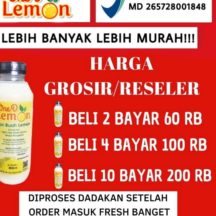 

12.12 SALE OneD Lemon BPOM Minuman Sari Lemon Murni Untuk Kesehatan Dan Kecantiksn Serta Diet Pelangsing Diproduksi Dadakan Setelah Order Masuk Fresh Banget murah