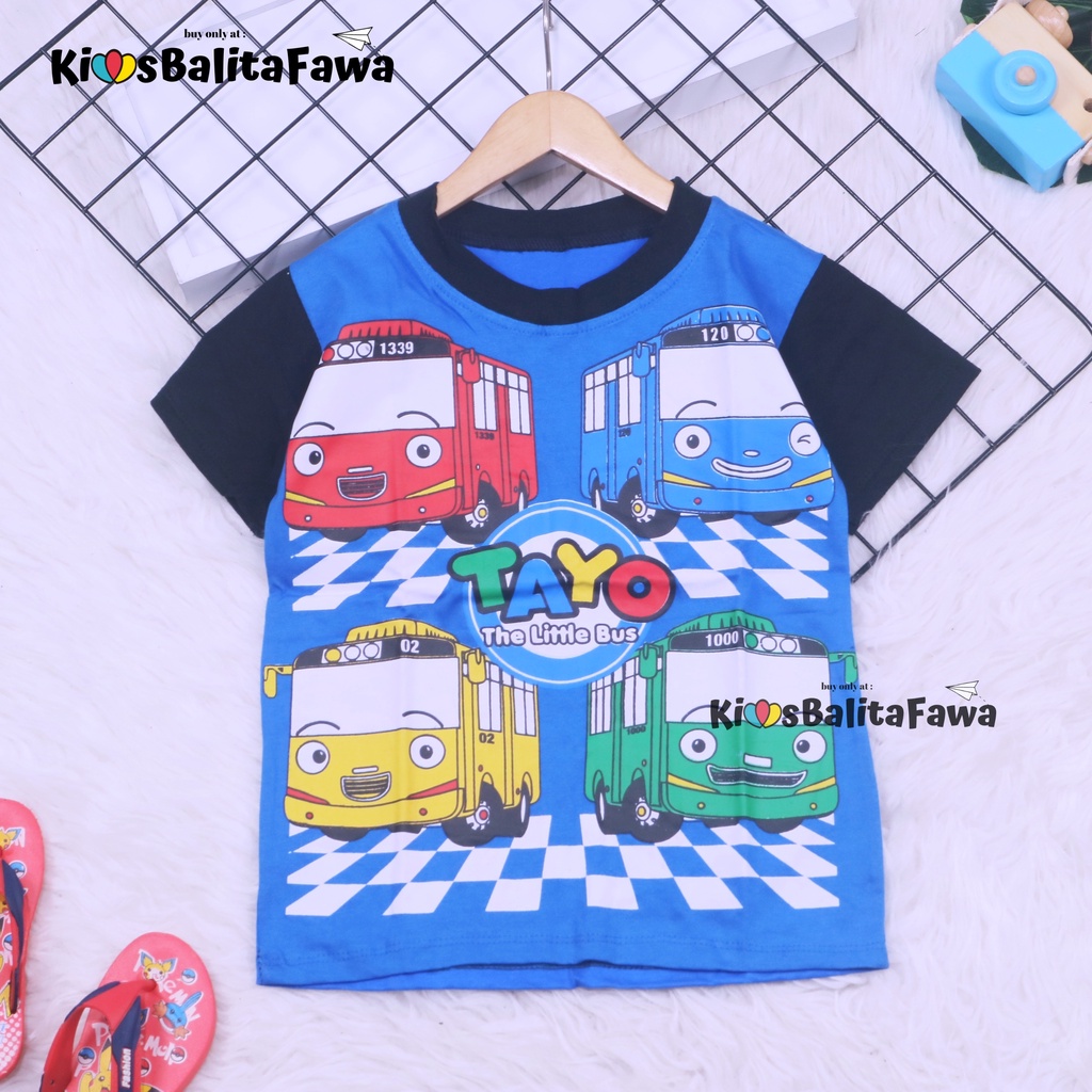 [LEBIH HEMAT 3 PCS] Kaos Verrel uk 1-2 Tahun / Baju Model Anak Laki Cowok Lengan Pendek Polos Adem Karakter