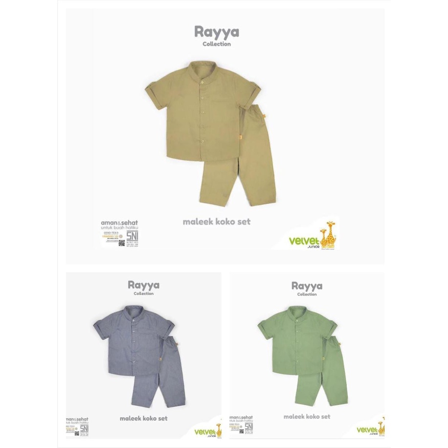 Velvet Junior Rayya Series | Maleek Koko Set | Baju Koko Anak