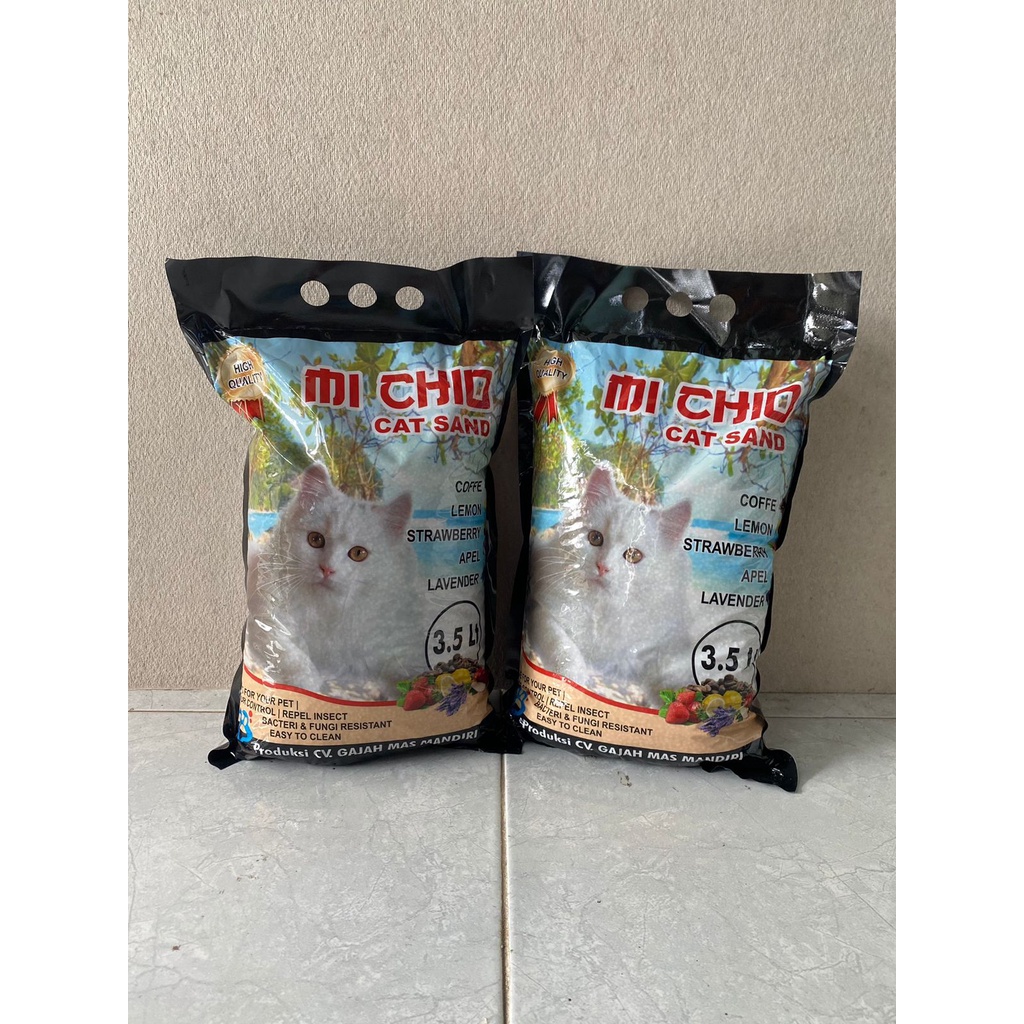 PASIR KUCING 3,5ltr / PASIR KUCING WANGI /PASIR GUMPAL WANGI / PASIR KUCING MI CHIO / PASIR GUMPAL M