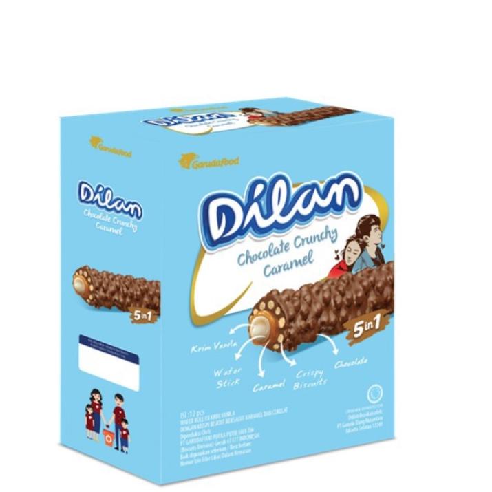 

Grosiran Murah Dilan Chocolate Crunchy Caramel Wafer Cokelat 12 x 24 gr serbuuu !