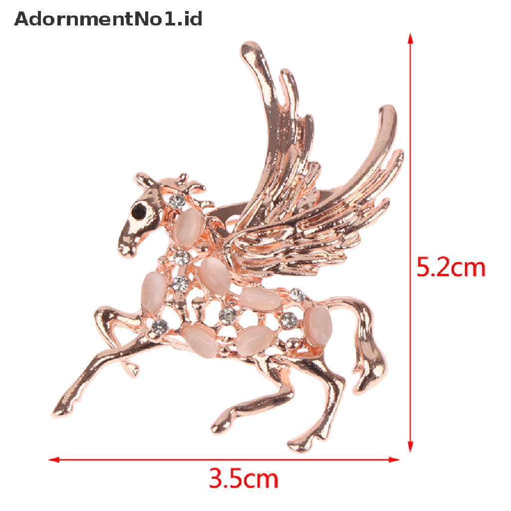 [AdornmentNo1] Kepribadian Indah Terbang Kuda Putih Bertatahkan Bros Untuk Pria Perjamuan Trendi Wanita Hewan Perhiasan Hadiah Perlengkapan Pesta [ID]