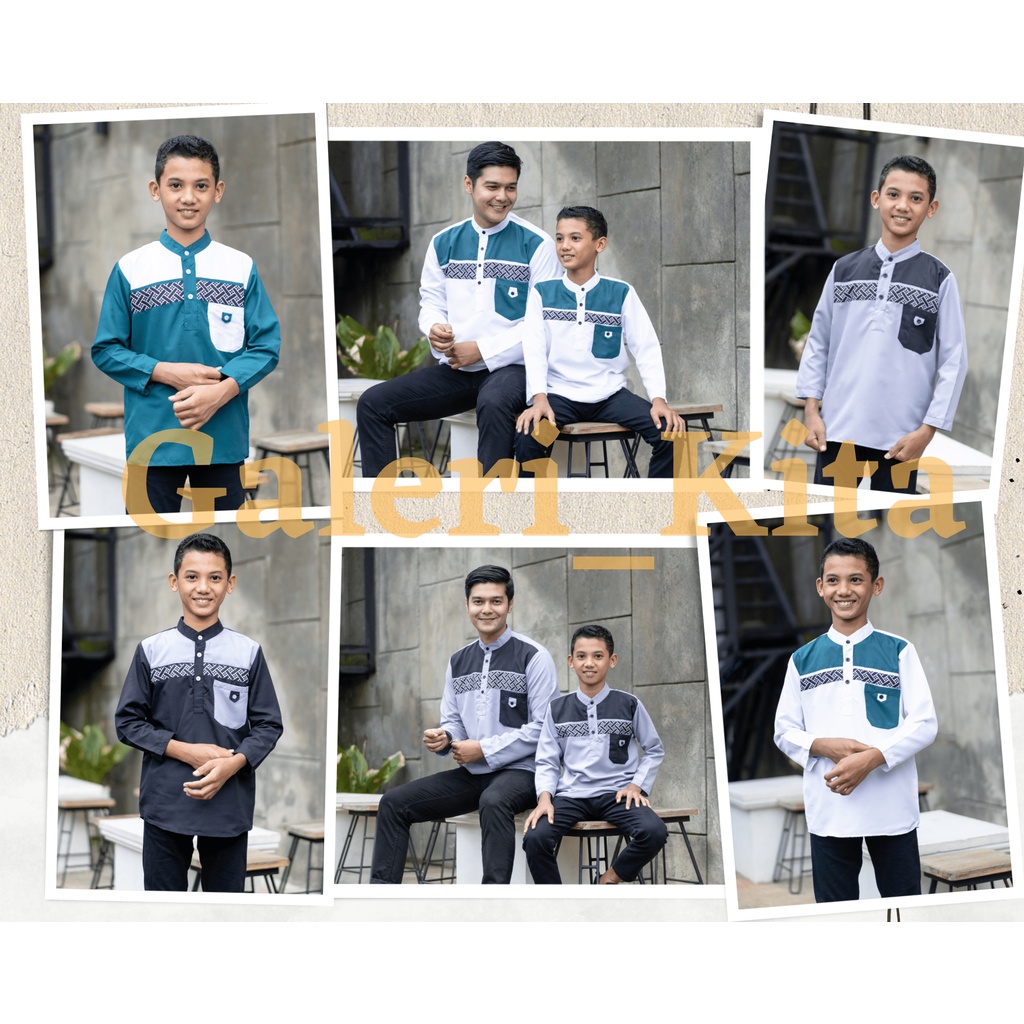 koko pria lengan panjang warna putih hitam cokelat abu-abu biru navy hijau army kemeja kurta pria